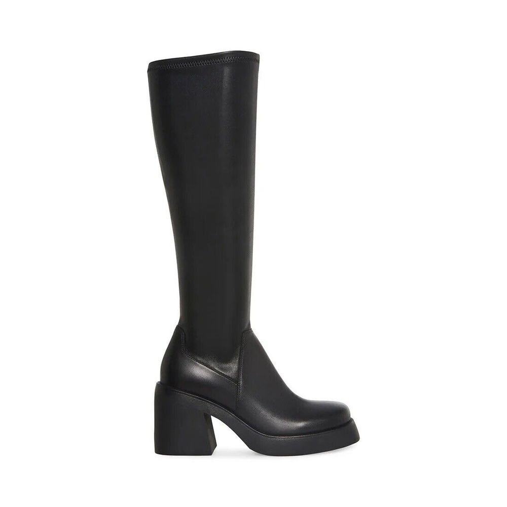NWT‎ Steve Madden Platform Black Heeled Boots Women Size 6.5 Bailey